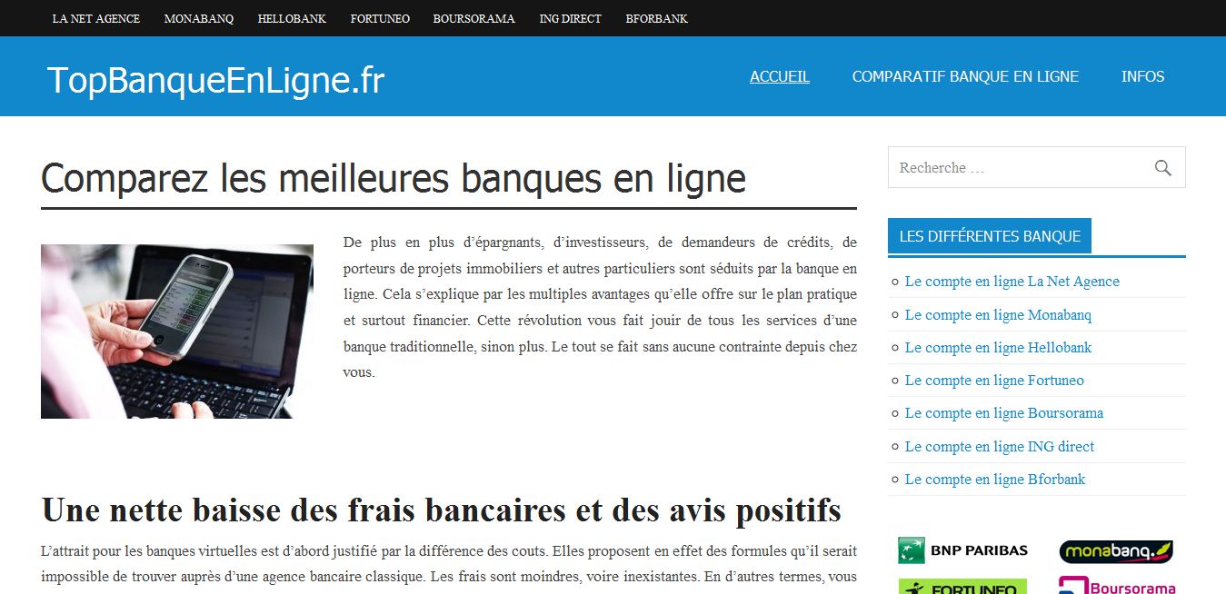 Avis Sur Toutes Les Meilleures Banques En Ligne · Annuaire De Site Web ...